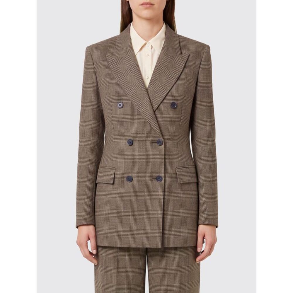 Parosh Women P.A.R.O.S.H. Slim Fit Double-Breasted Check Blazer In Wool Blend